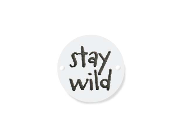 Label zum Annähen - stay wild - weiß