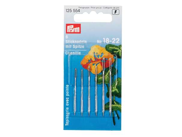 Prym - 6 Sticknadeln mit Spitze No. 18-22