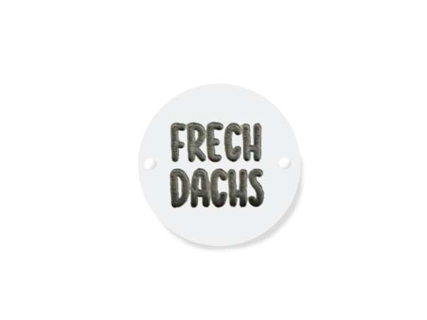 Label zum Annähen - Frechdachs - weiß