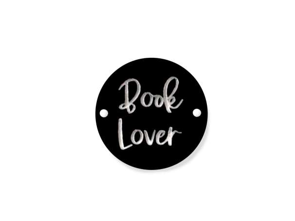 Label zum Annähen - Book Lover - schwarz