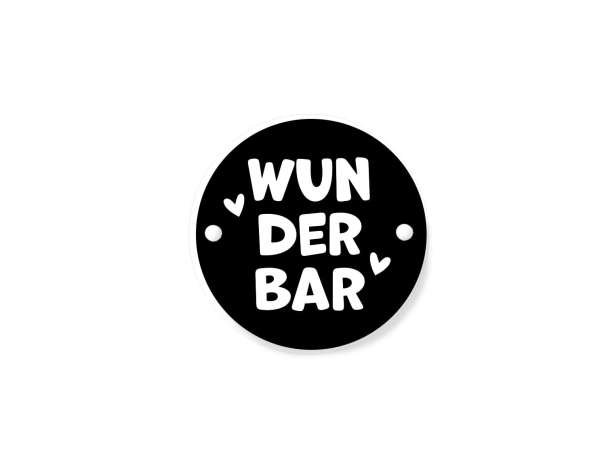 Label zum Annähen - Wunderbar - schwarz