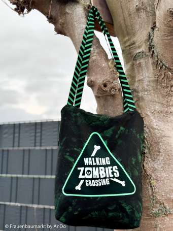 Canvas Stoff PANEL - DIY Bag Thorsten Berger - Walking Zombies Crossing