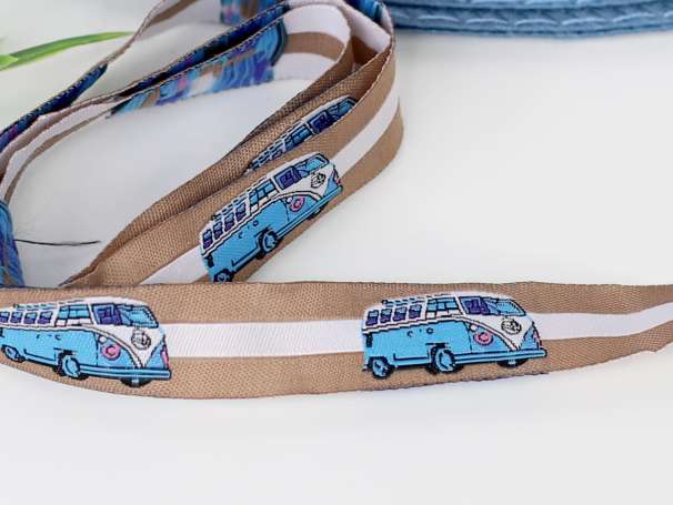 Webband - Bus & Streifen, beige