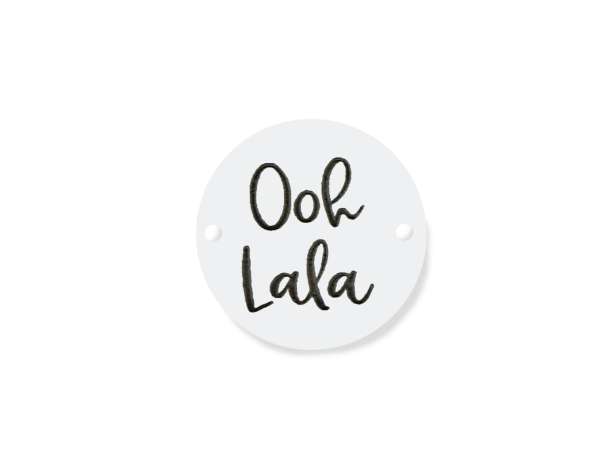 Label zum Annähen - Ooh Lala - weiß