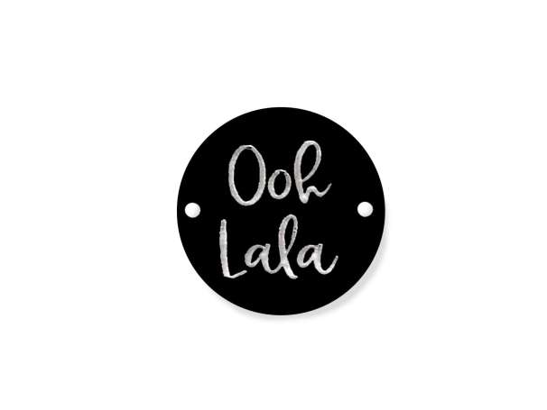 Label zum Annähen - Ooh Lala - schwarz