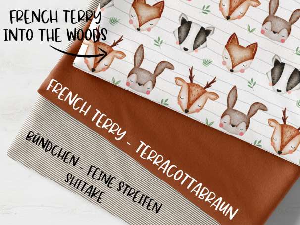 Stoffpaket French Terry - Into the Woods - shitake