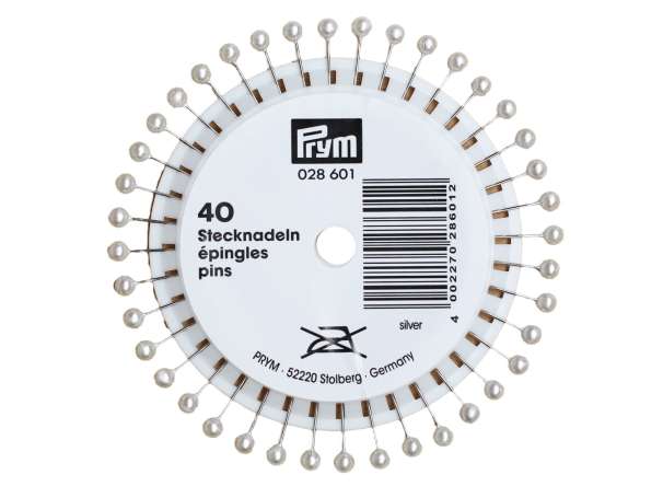 Prym - 40 Stecknadeln aus Stahl mit Perlkopf