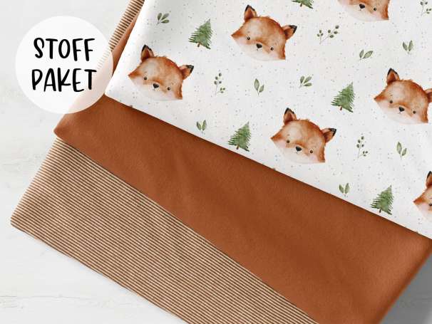 Stoffpaket - Little Fox - karamell